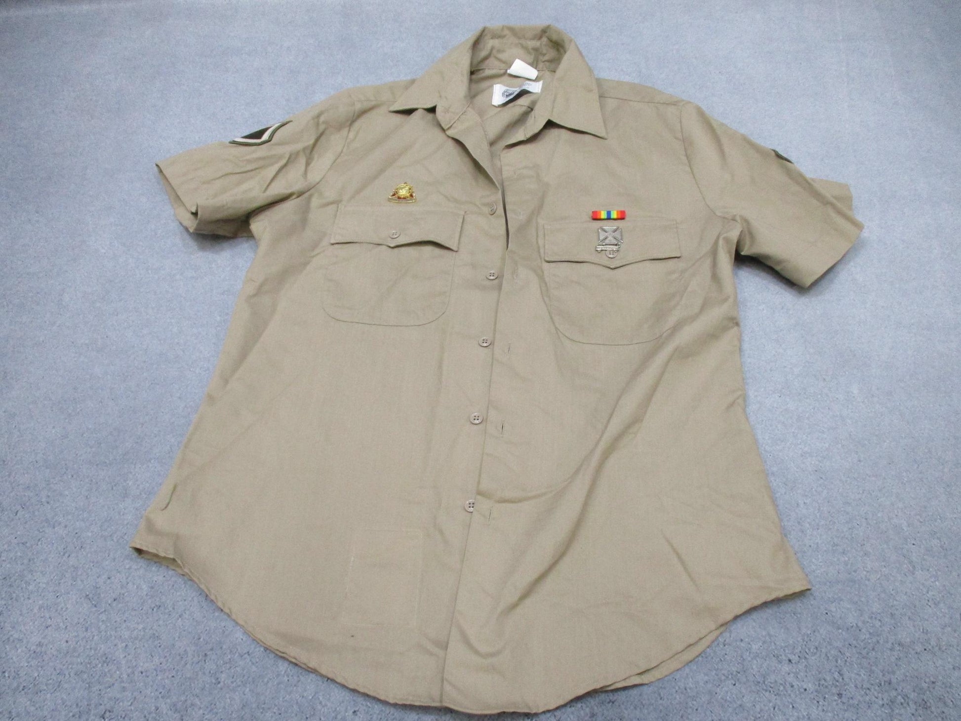 US Army Dress Uniform Short Sleeve Shirt AGSU Men's Heritage Tan 16 Regular - Centex Military Gear