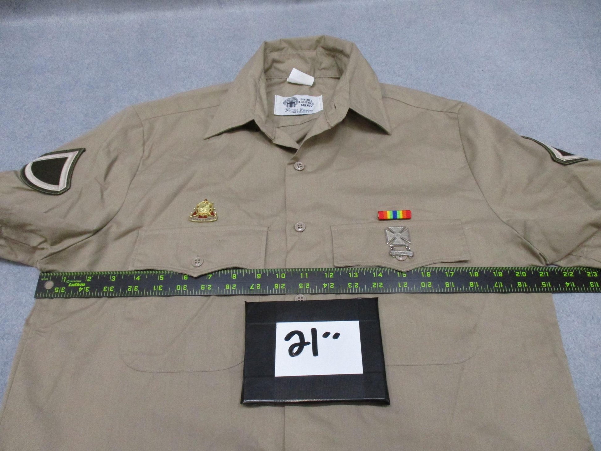 US Army Dress Uniform Short Sleeve Shirt AGSU Men's Heritage Tan 16 Regular - Centex Military Gear