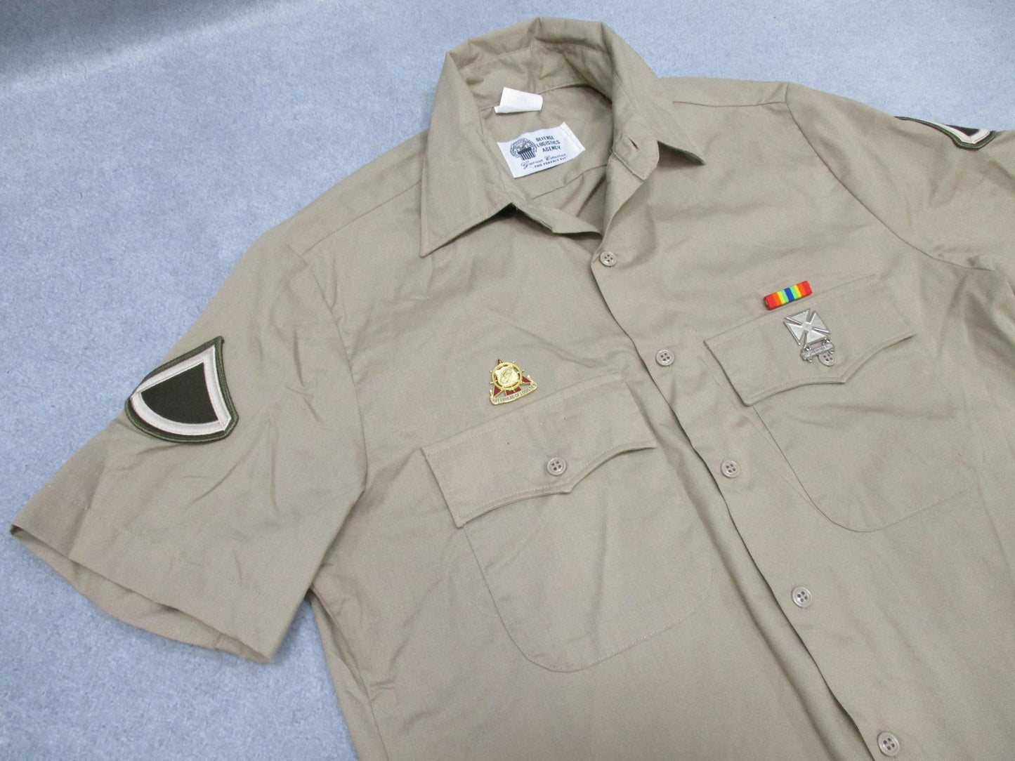 US Army Dress Uniform Short Sleeve Shirt AGSU Men's Heritage Tan 16 Regular - Centex Military Gear