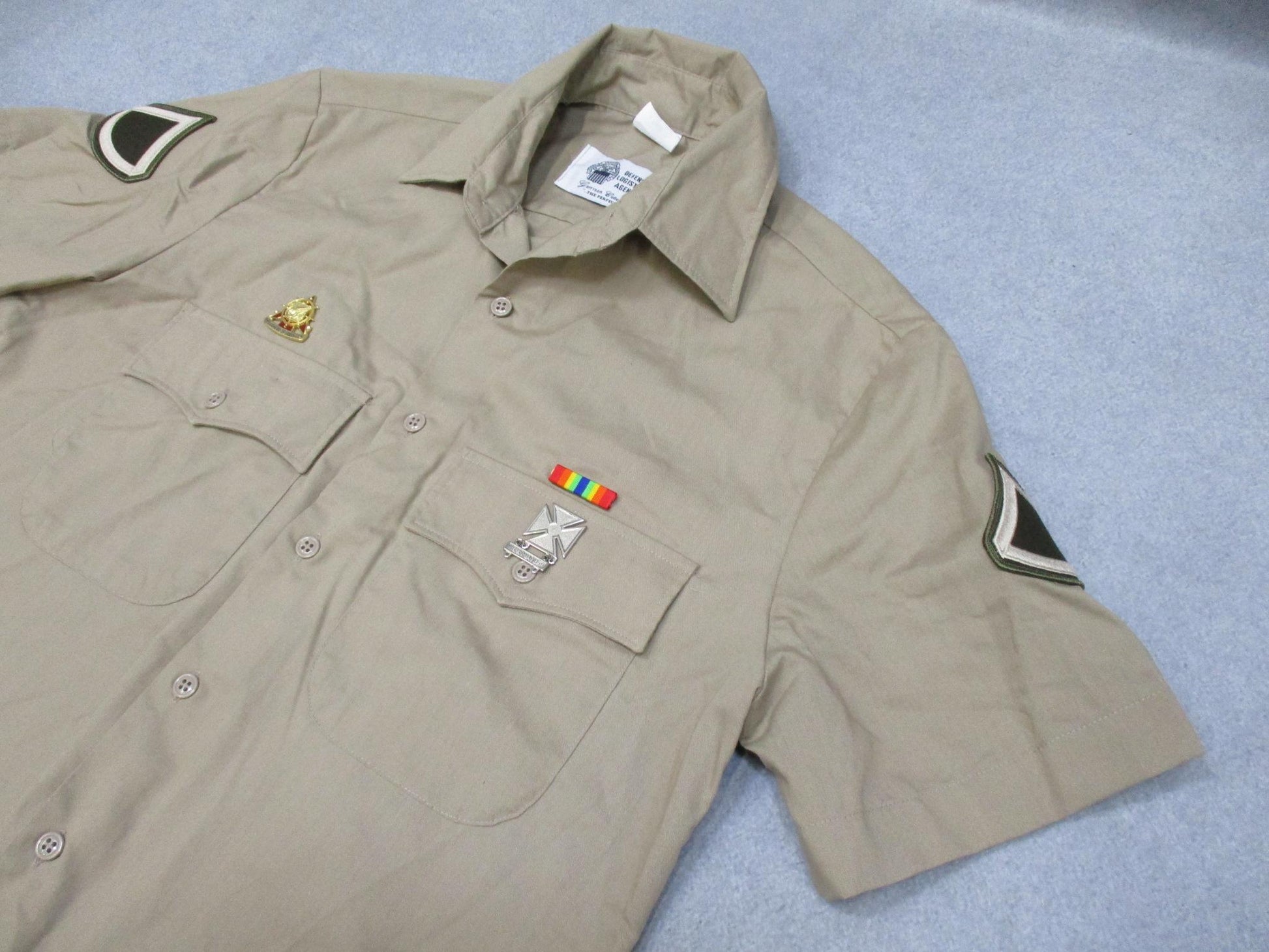 US Army Dress Uniform Short Sleeve Shirt AGSU Men's Heritage Tan 16 Regular - Centex Military Gear