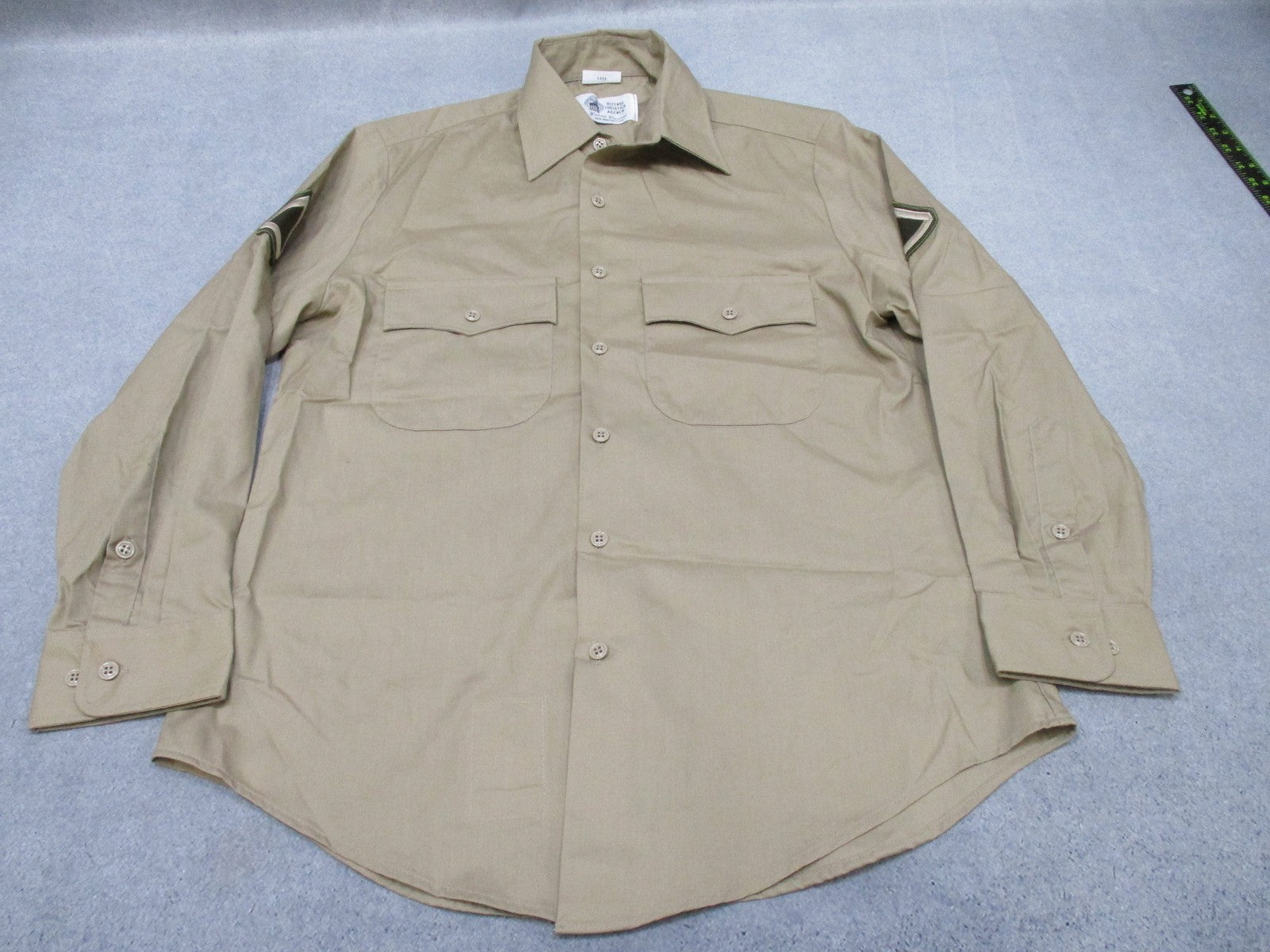 US Army AGSU Men's Dress Shirt Heritage Tan Long Sleeve Size 16-32/33 - Centex Military Gear