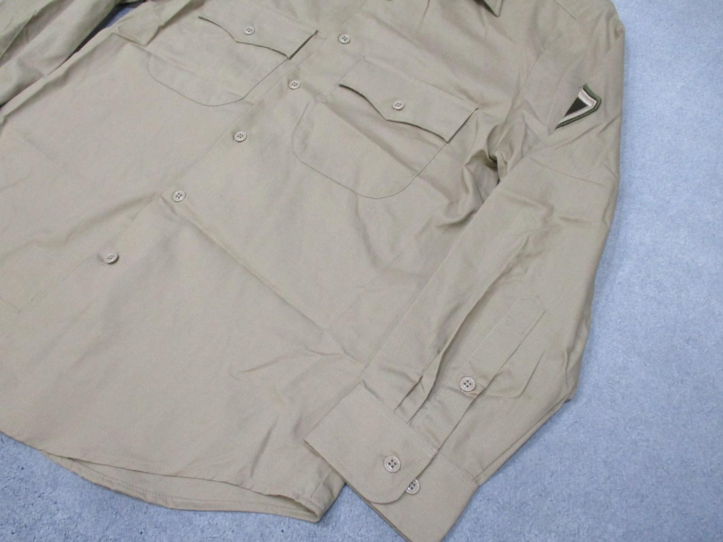 US Army AGSU Men's Dress Shirt Heritage Tan Long Sleeve Size 16-32/33 - Centex Military Gear
