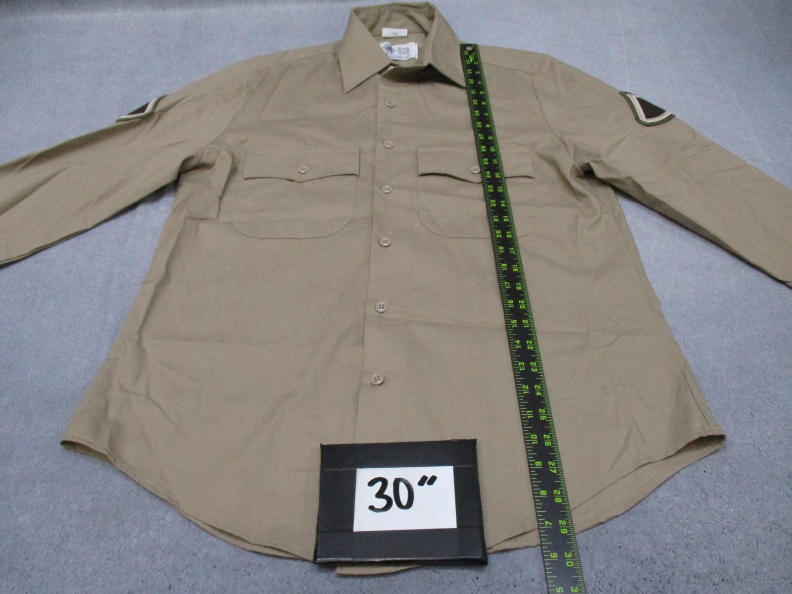 US Army AGSU Men's Dress Shirt Heritage Tan Long Sleeve Size 16-32/33 - Centex Military Gear