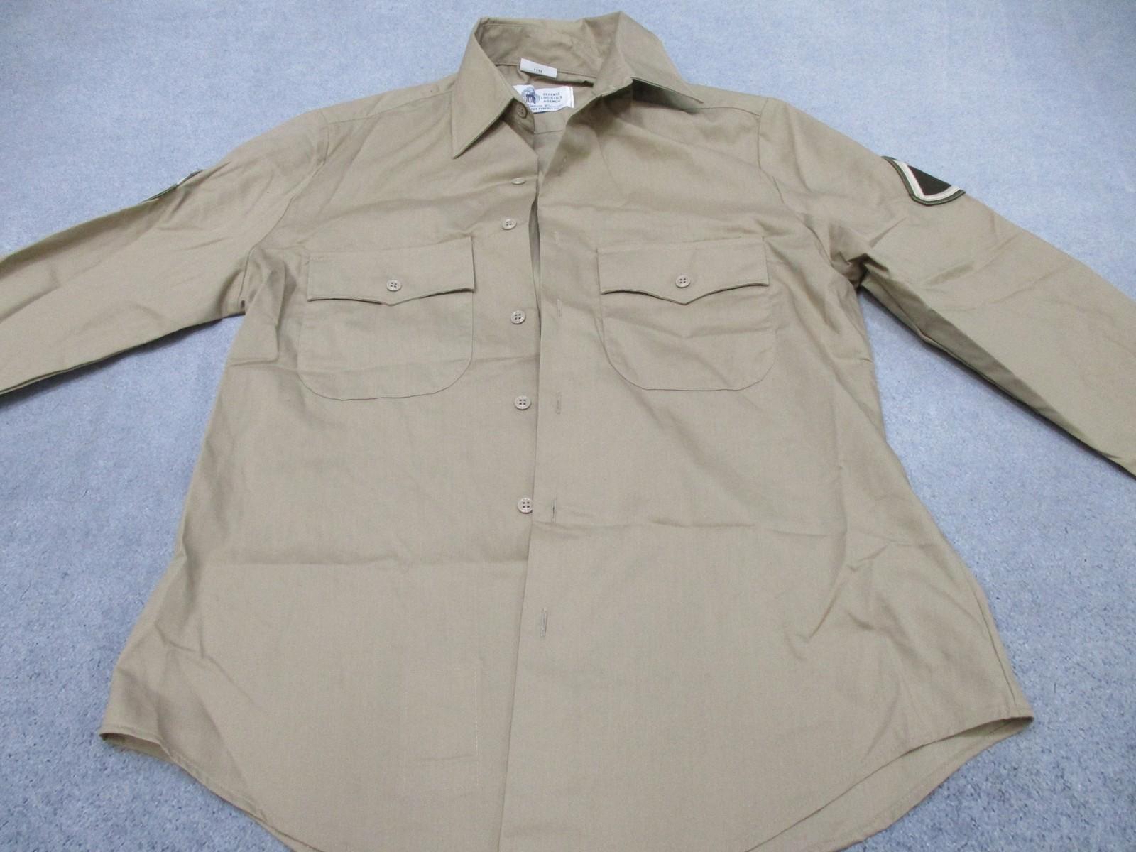 US Army AGSU Men's Dress Shirt Heritage Tan Long Sleeve Size 16-32/33 - Centex Military Gear