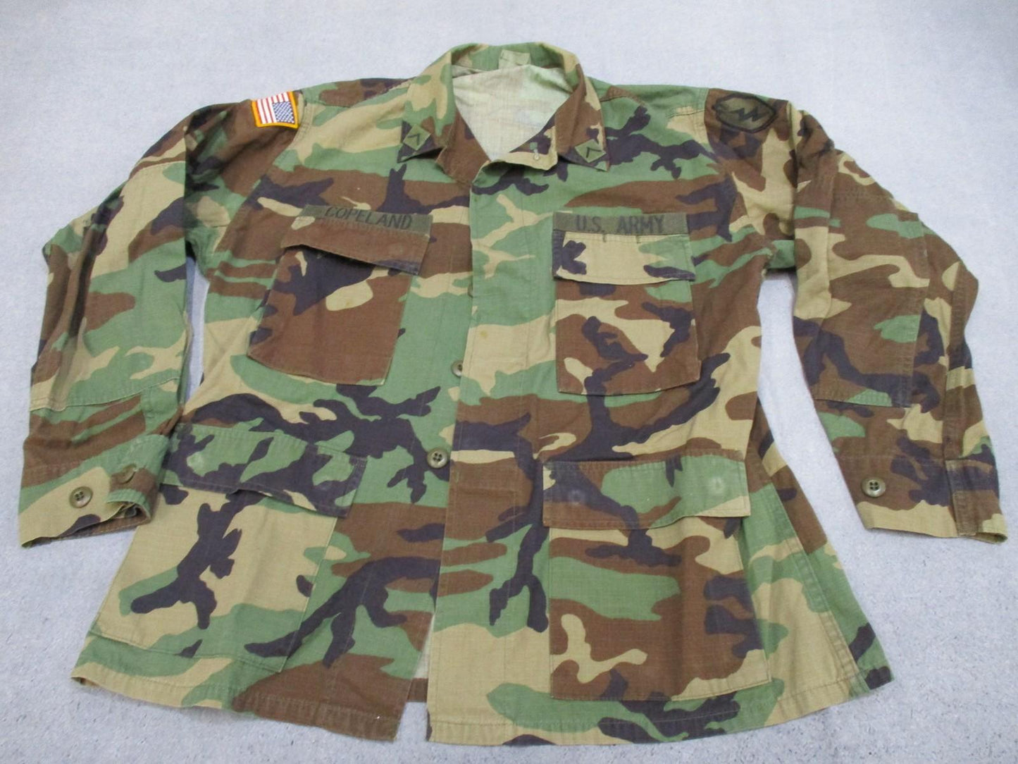 US Army Woodland Camo Hot Weather Combat Shirt Medium-Short BDU Top - Centex Military Gear
