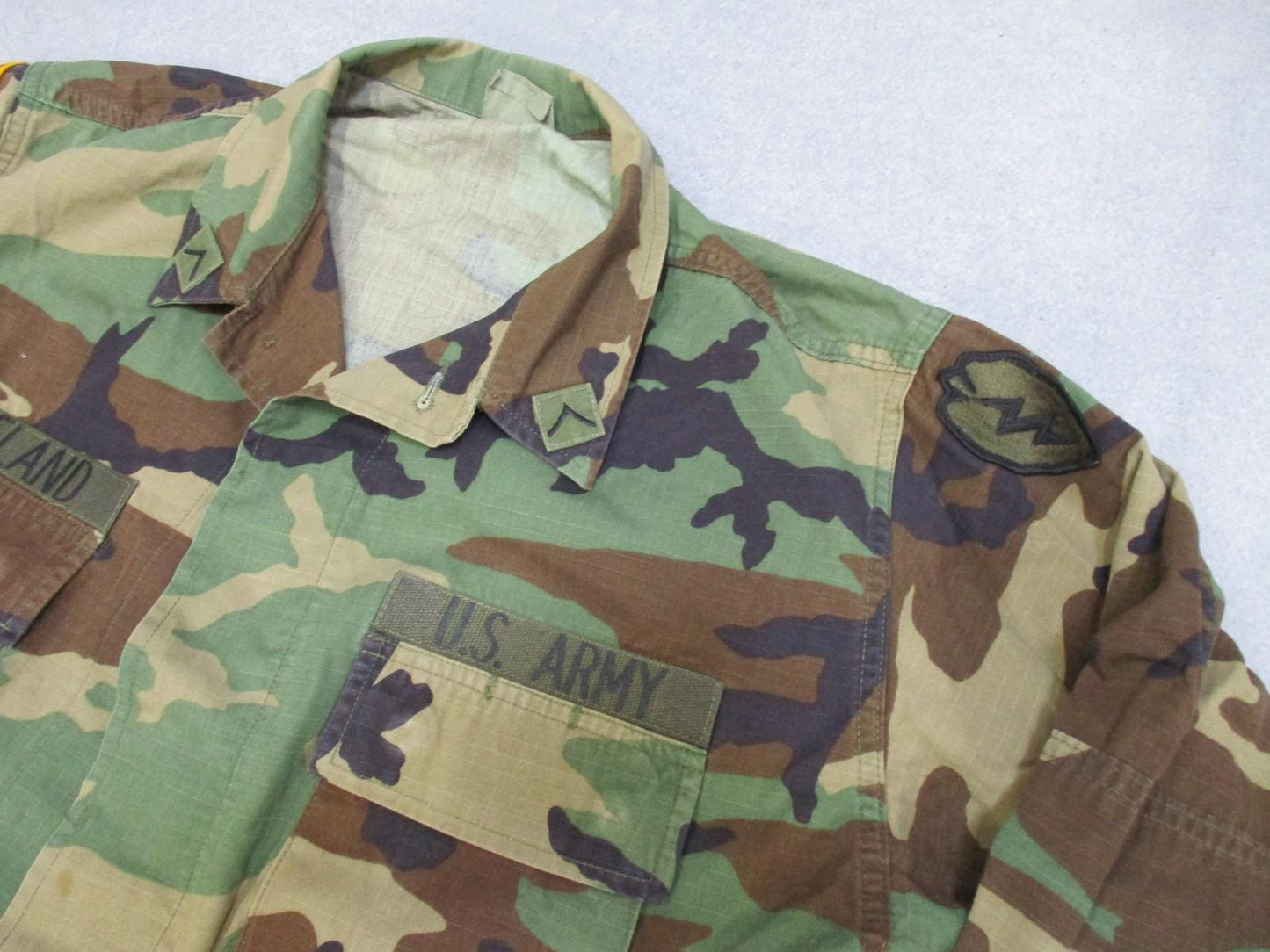 US Army Woodland Camo Hot Weather Combat Shirt Medium-Short BDU Top - Centex Military Gear