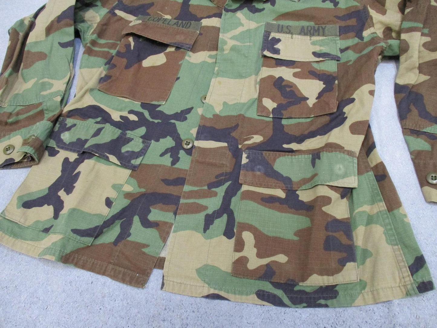 US Army Woodland Camo Hot Weather Combat Shirt Medium-Short BDU Top - Centex Military Gear