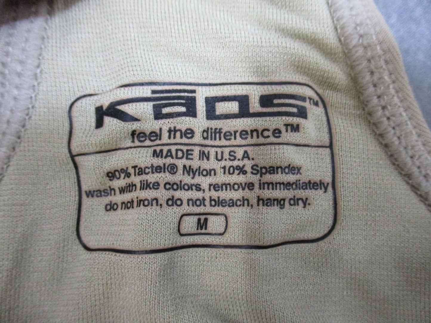 Army KAOS Women's Sports Bra Racerback Tan Size M Made in USA Moisture-Wicking - Centex Military Gear