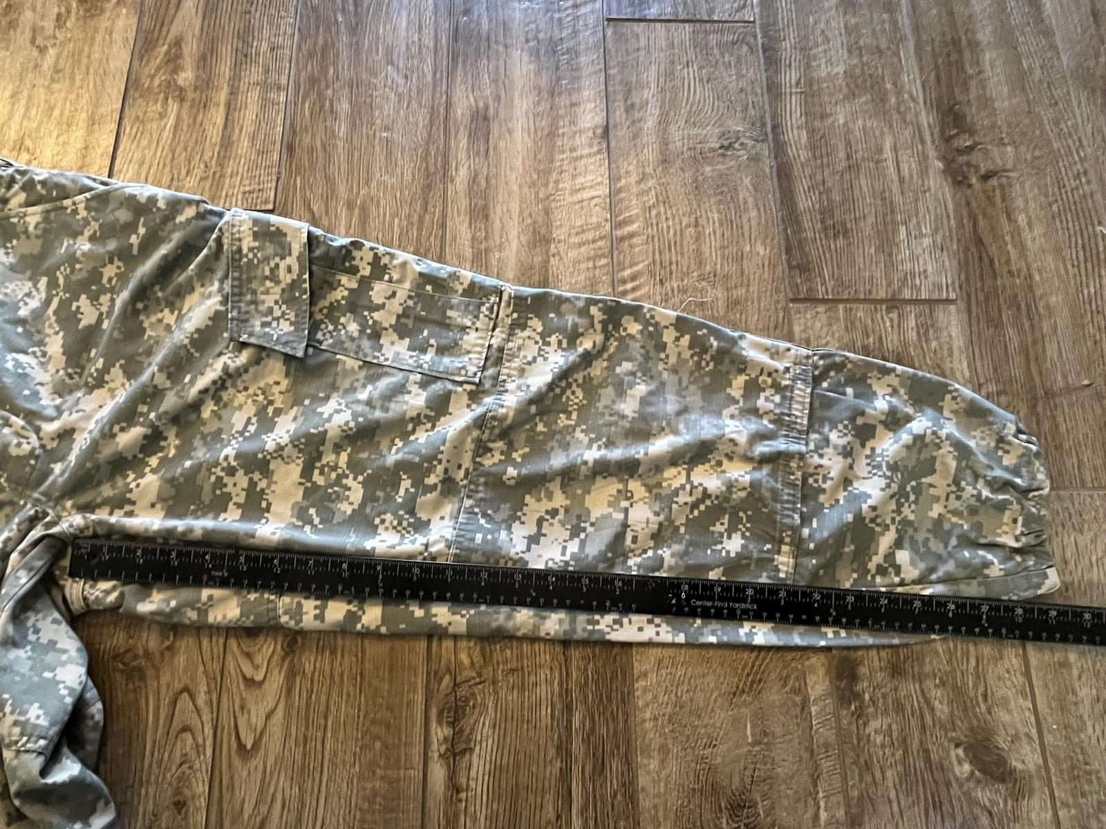Used Centex Military Gear US Army ACU digital camouflage cargo pants, medium short size, with altered fit.