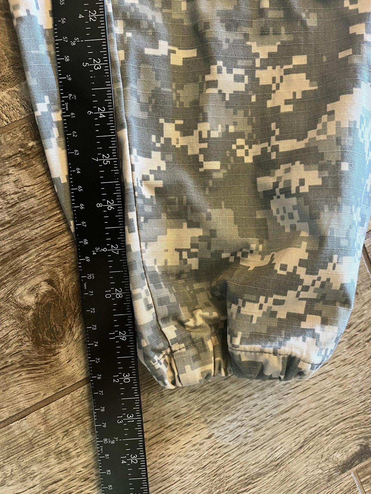 Centex Military Gear Army ACU digital camo cargo pants in small regular size with altered ankles, military uniform for tactical wear.