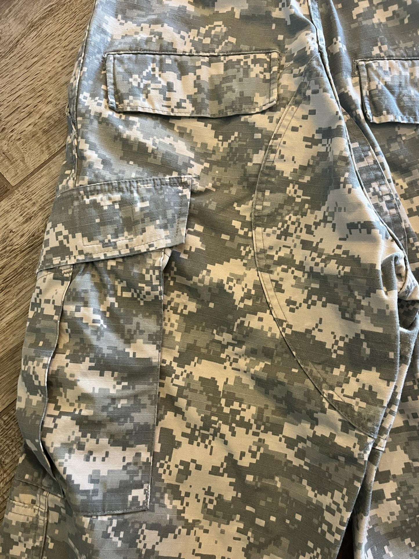 Centex Military Gear Army ACU digital camo cargo pants in small regular size with altered ankles, military uniform for tactical wear