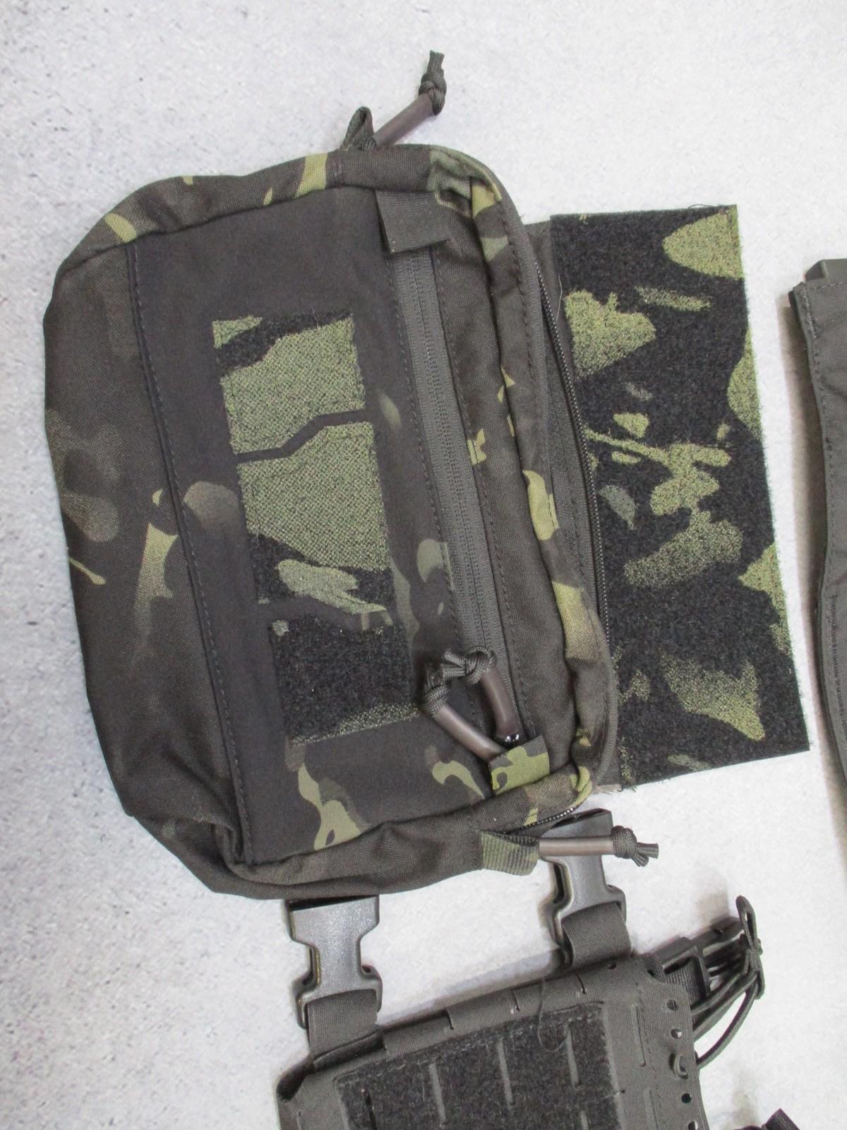 Modular Tactical Chest Rig / Black Placard System w/ Dangler Pouch Multicam Blk - Centex Military Gear