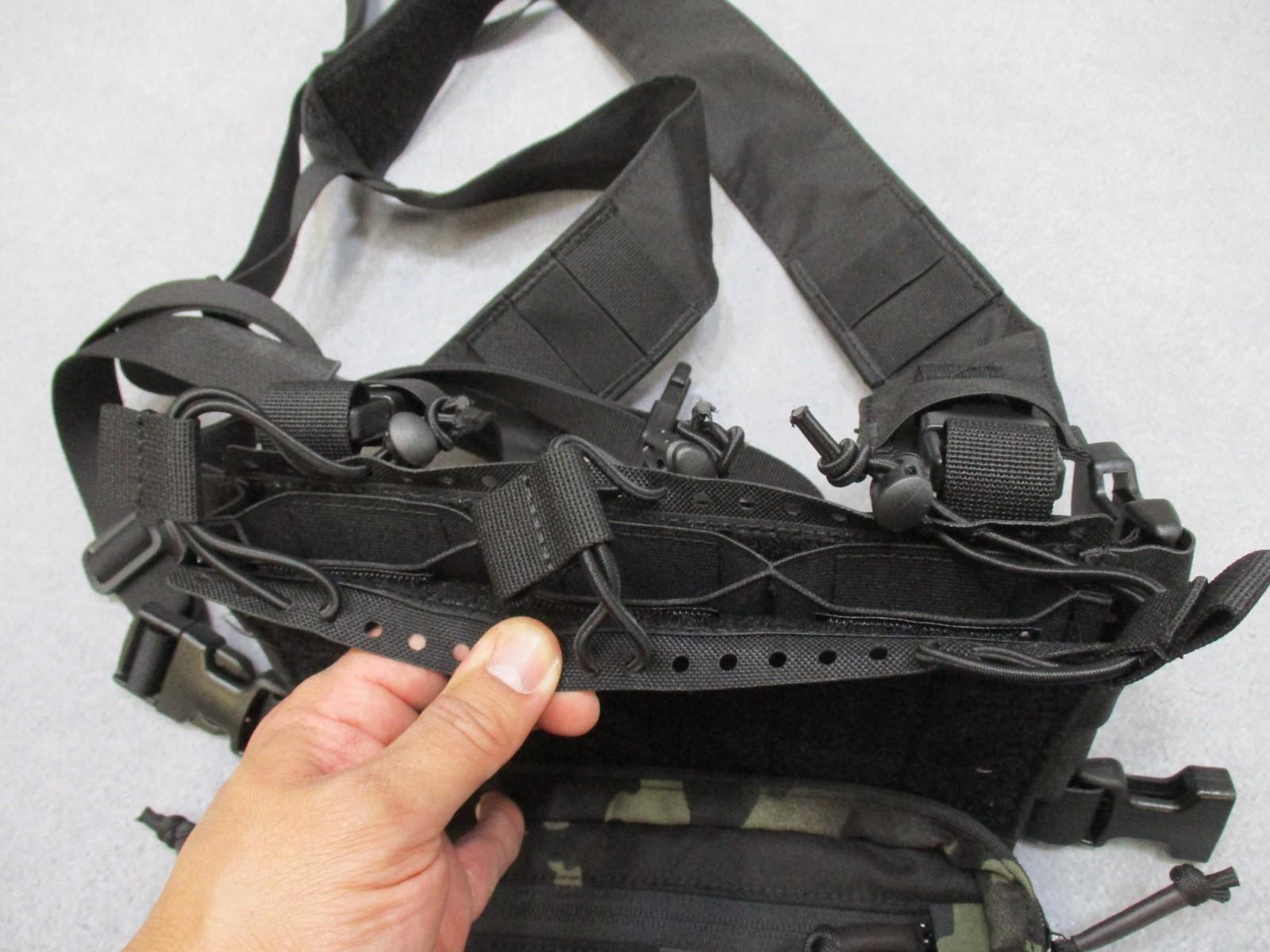 Modular Tactical Chest Rig / Black Placard System w/ Dangler Pouch Multicam Blk - Centex Military Gear