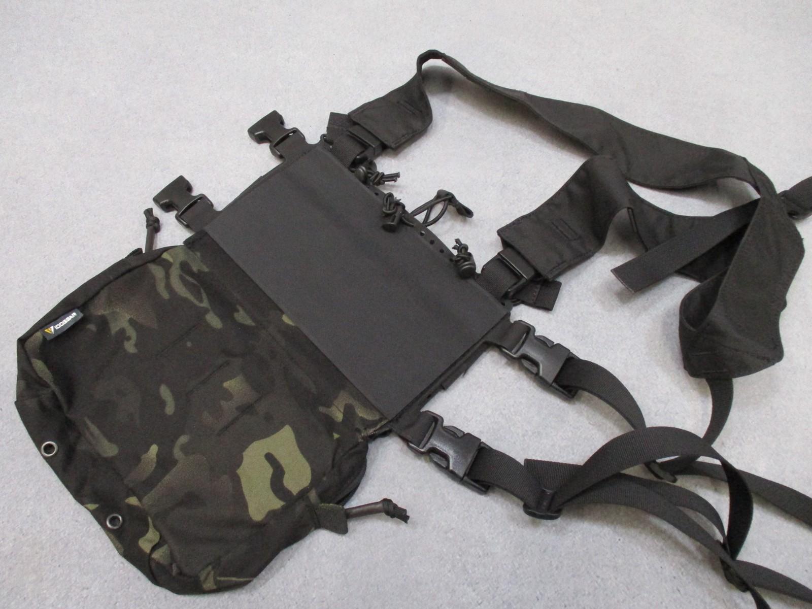 Modular Tactical Chest Rig / Black Placard System w/ Dangler Pouch Multicam Blk - Centex Military Gear
