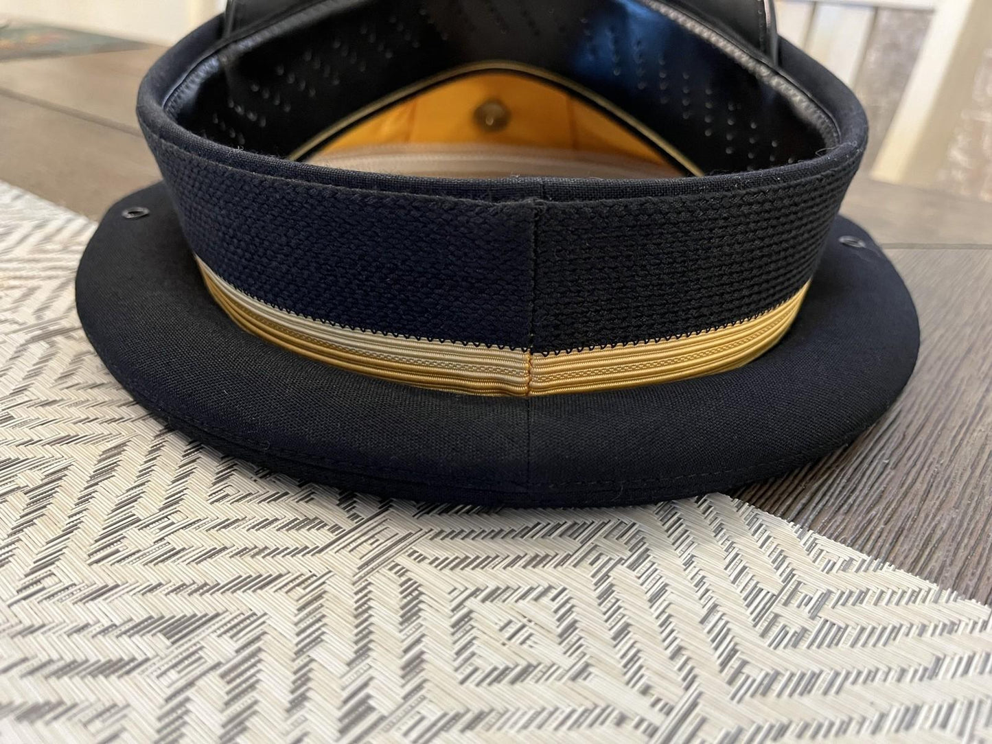 US Army Officer Dress Blues Hat Kingform Cap Size 7 3/8 Gold Braid Emblem - Centex Military Gear