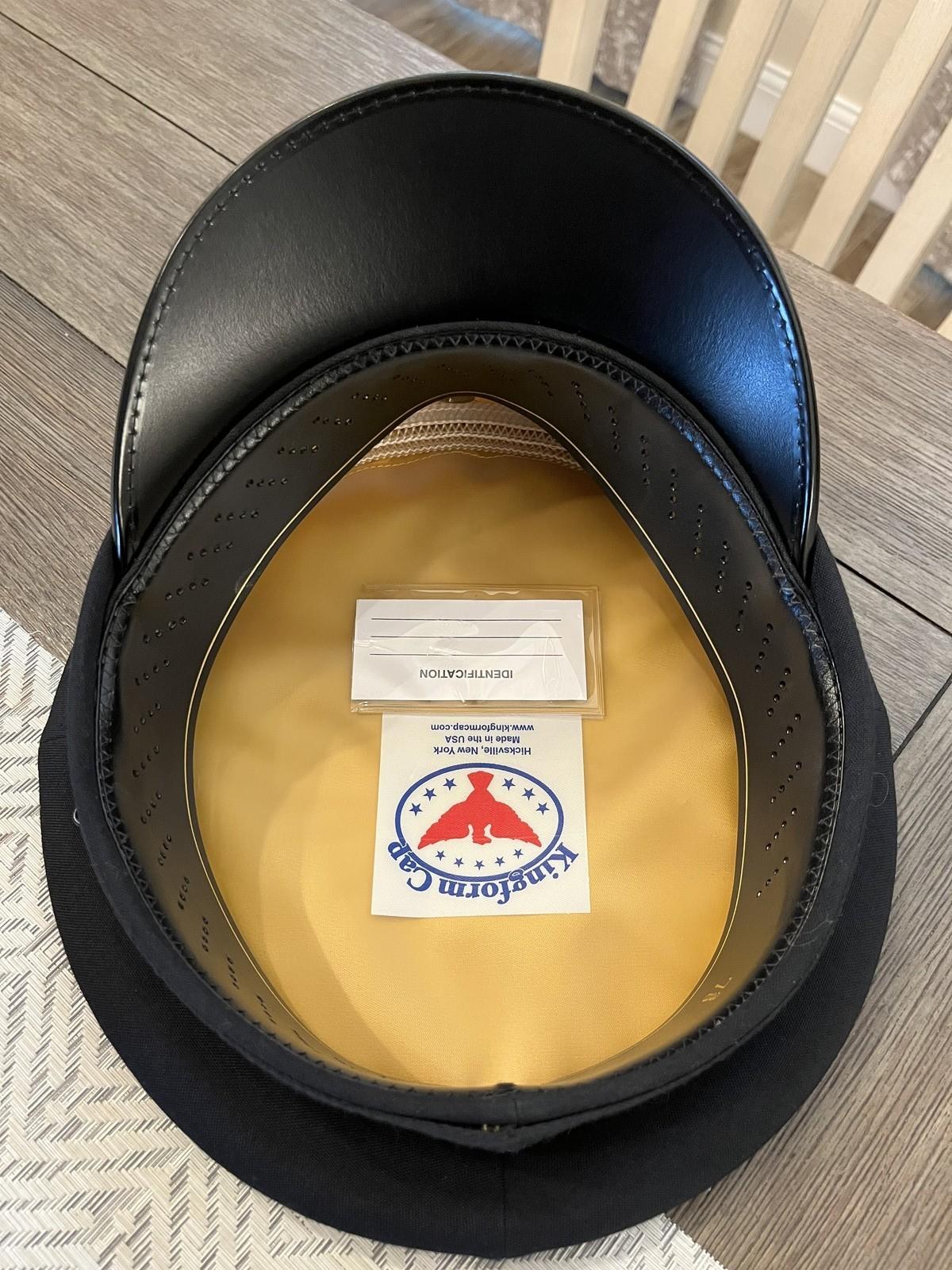 US Army Officer Dress Blues Hat Kingform Cap Size 7 3/8 Gold Braid Emblem - Centex Military Gear