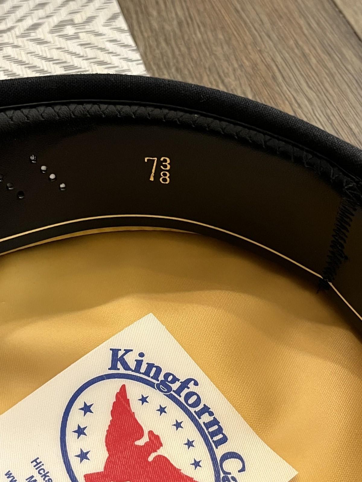 US Army Officer Dress Blues Hat Kingform Cap Size 7 3/8 Gold Braid Emblem - Centex Military Gear