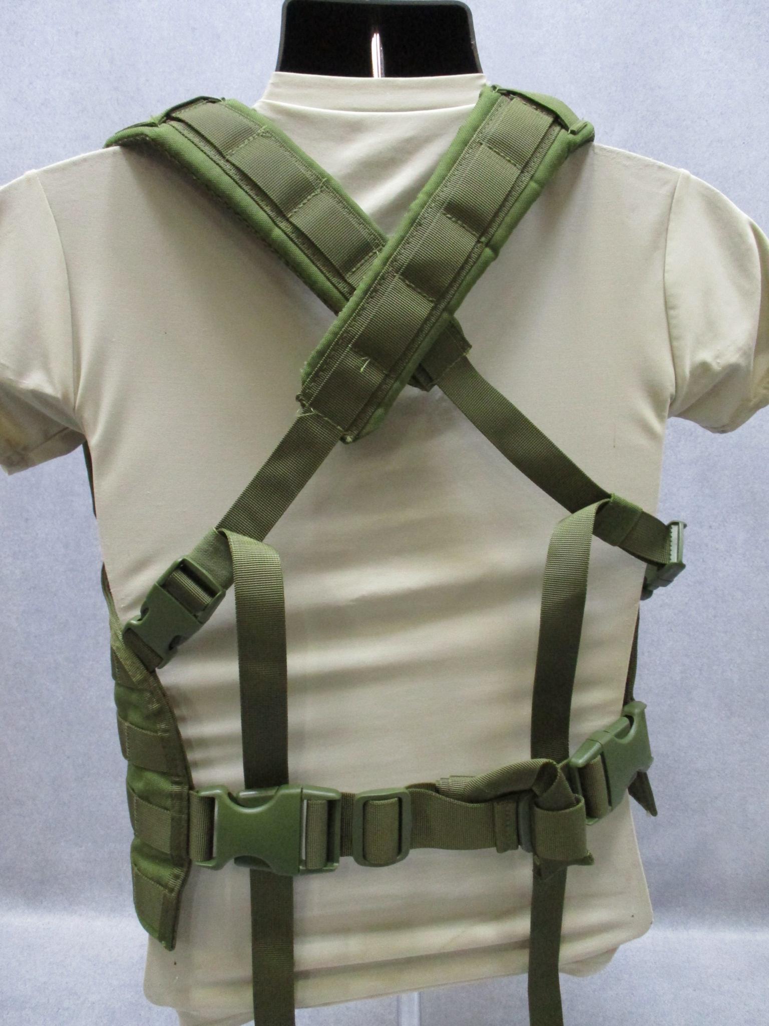 Condor Rhodesian Style Chest Rig OD Green MOLLE Tactical Plate Carrier Harness - Centex Military Gear