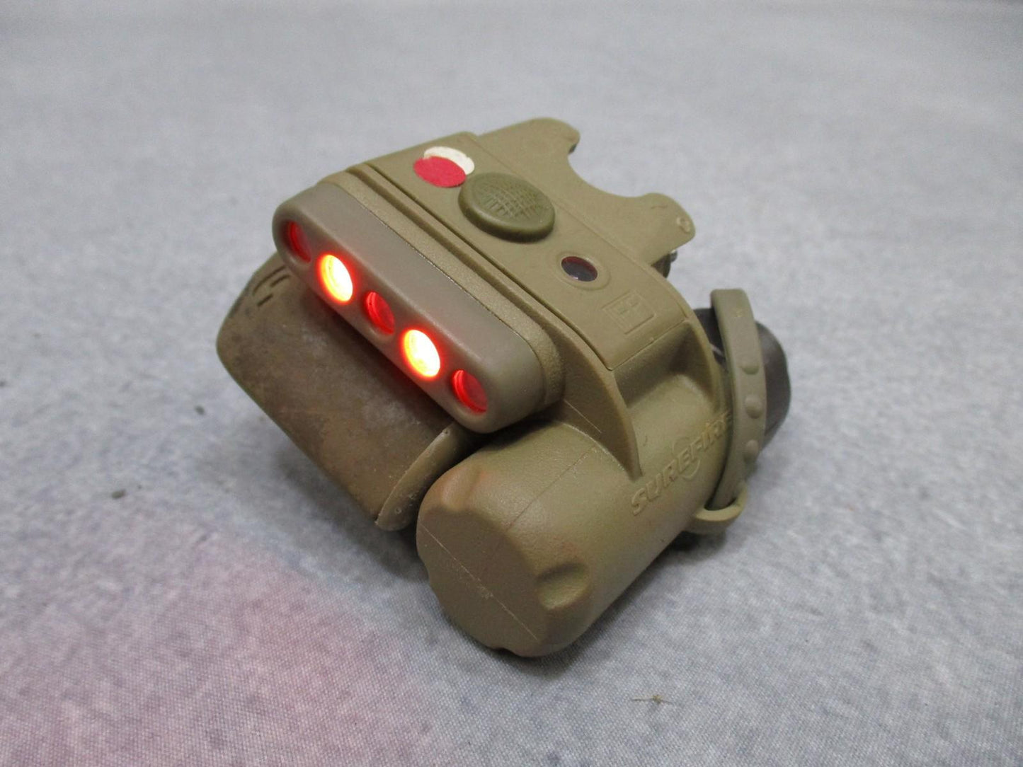 SureFire HL1-C-TN Helmet Light White/Red IR Strobe ACH/MICH Mount Tan Used - Centex Military Gear