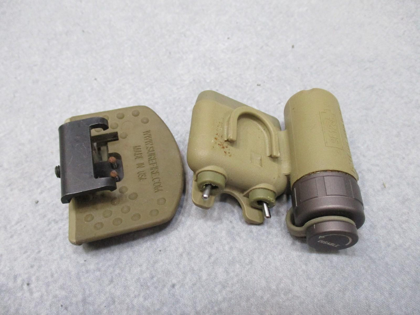 SureFire HL1-C-TN Helmet Light White/Red IR Strobe ACH/MICH Mount Tan Used - Centex Military Gear