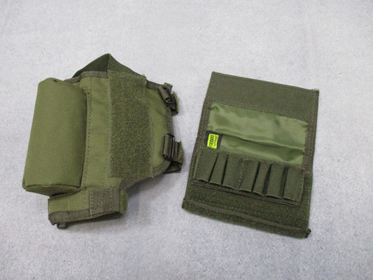 Voodoo Tactical Olive Drab Buttstock Cheek Rest Combo w/ Cartridge Loops - Centex Military Gear