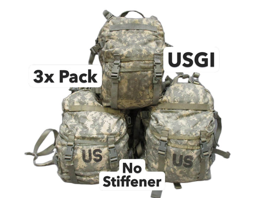 3x Genuine US Army MOLLE II Assault Packs ACU Digital NSN 8465-01-524-5250 Used - Centex Military Gear