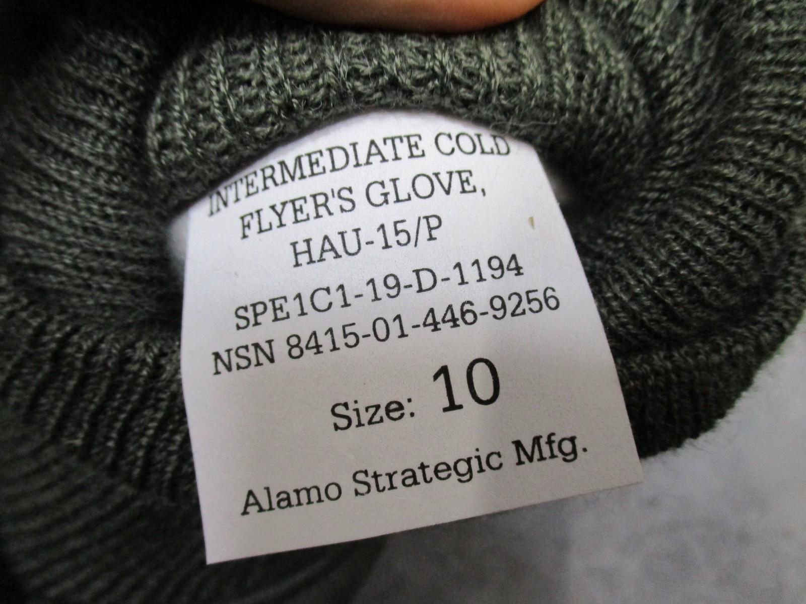 USGI Military Army HAU-15/P Flyer's Gloves Intermediate Cold Weather Size 10 - Centex Military Gear