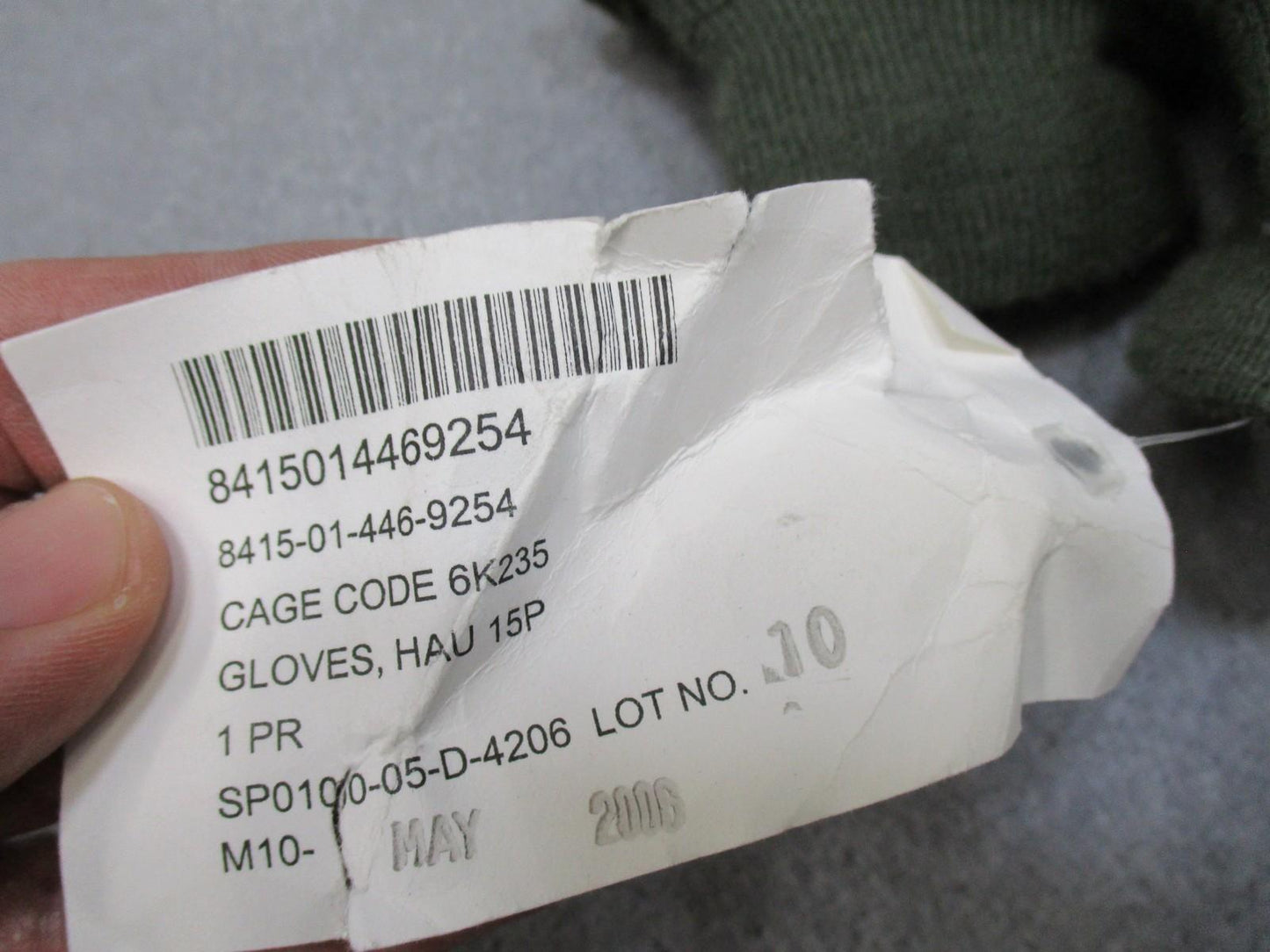 US Military HAU-15/P Intermediate Cold Flyer's Gloves Size 9 Leather Fabric - Centex Military Gear