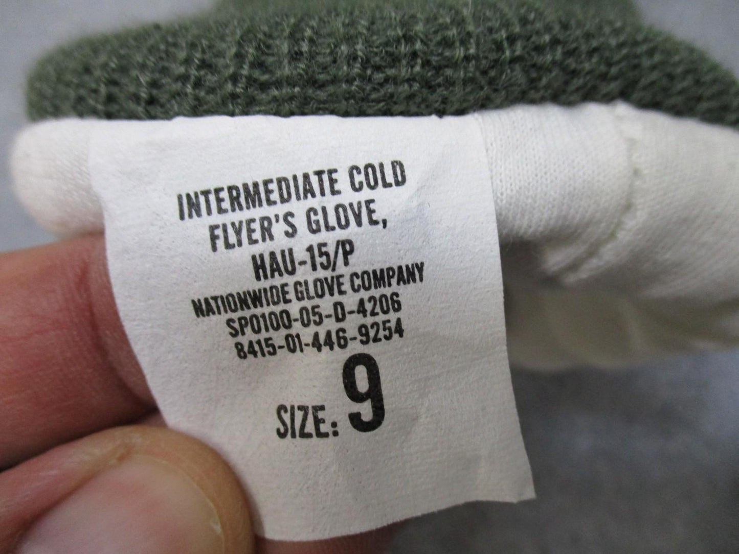 US Military HAU-15/P Intermediate Cold Flyer's Gloves Size 9 Leather Fabric - Centex Military Gear