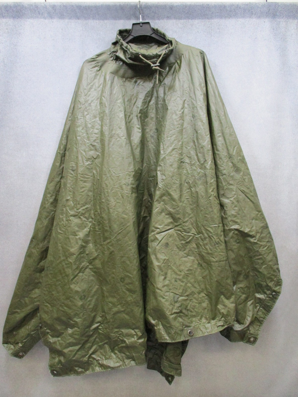 Military Rubberized Rain Poncho Cape Olive Drab Shelter Half Style Drawstring - Centex Military Gear