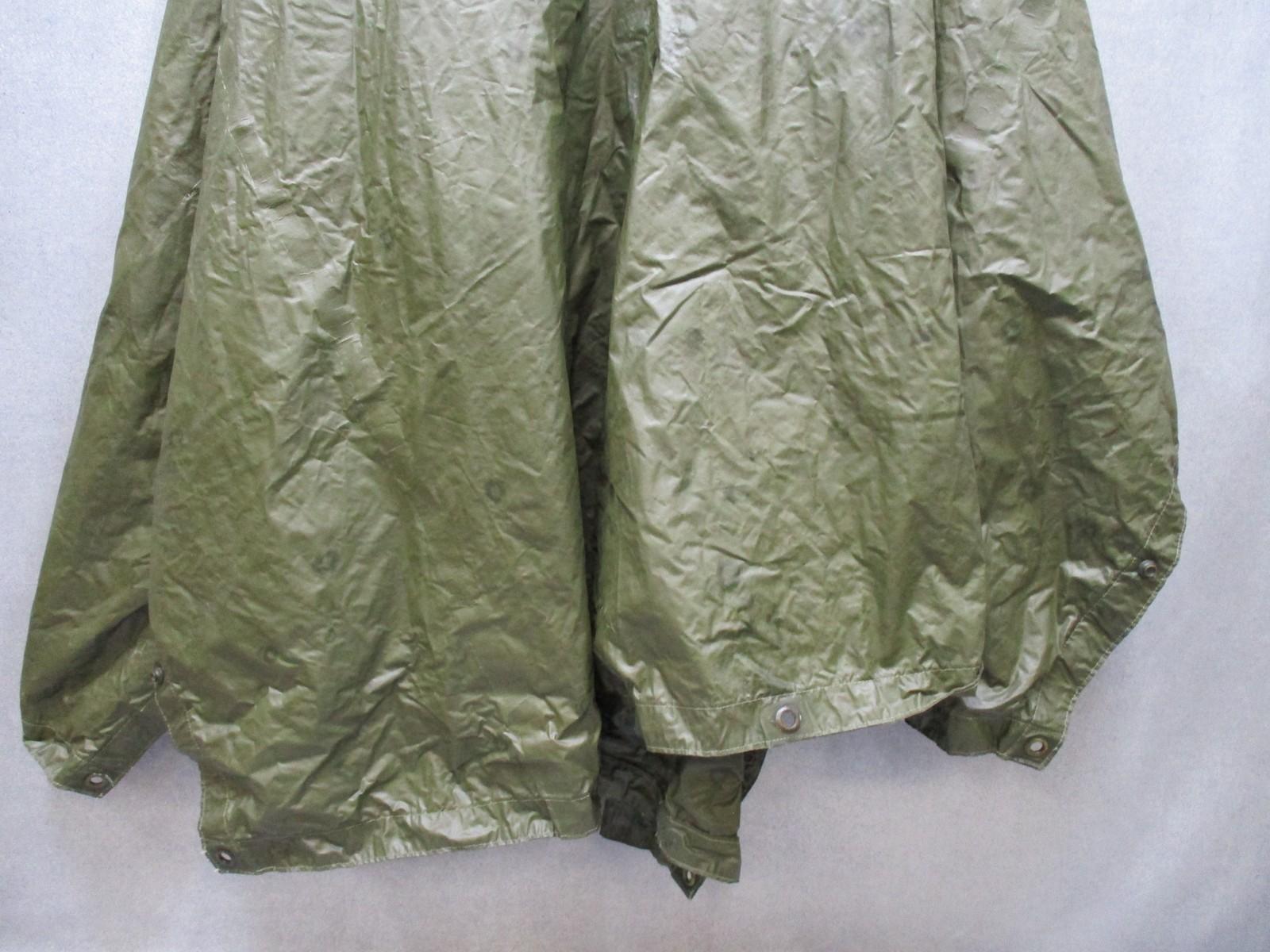 Military Rubberized Rain Poncho Cape Olive Drab Shelter Half Style Drawstring - Centex Military Gear