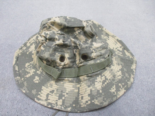 Centex Military Gear UCP Army Combat Uniform Boonie Sun Hat in ACU Digital Camo, Size 7 1/4, displayed outdoors.