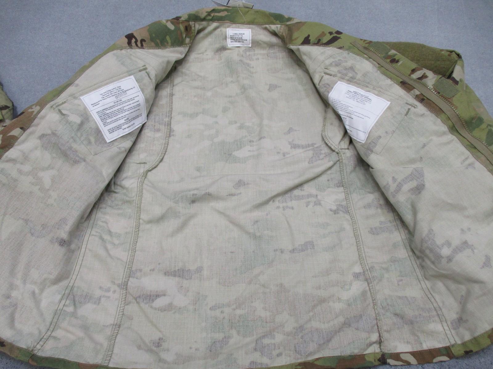 Centex Military Gear ACU jacket and pants set in MultiCam Scorpion OCP, size XS-Regular, displayed on a neutral background.