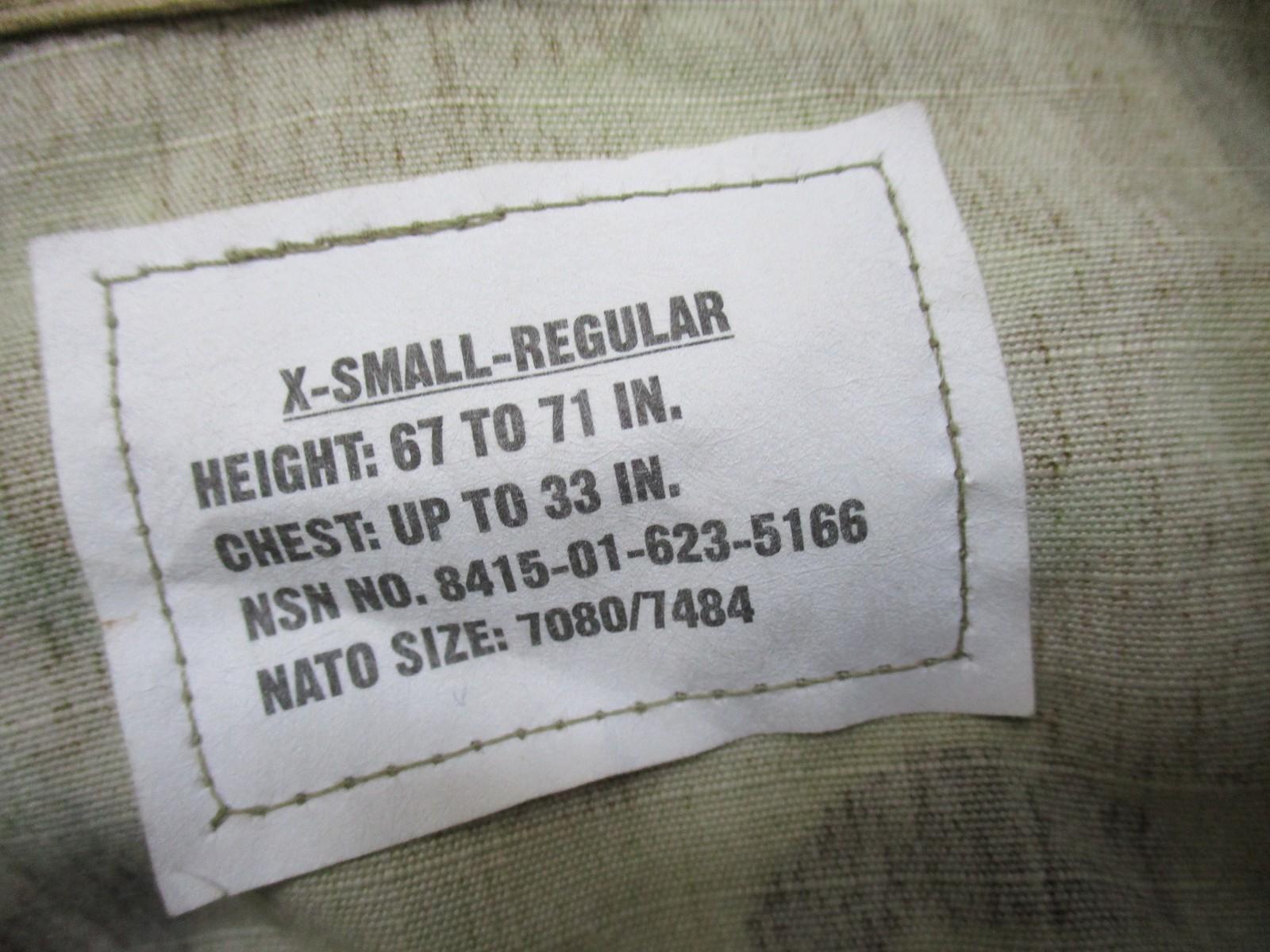 Centex Military Gear Army Combat Uniform ACU jacket and pants set in MultiCam Scorpion OCP, size XS-Regular.