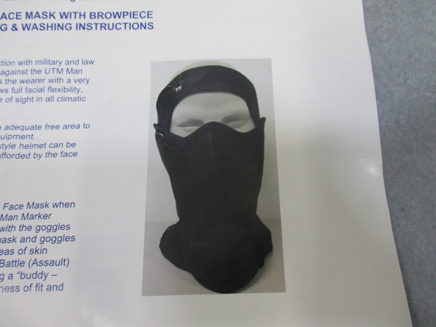 Black neoprene UTM 69-0304 tactical ski mask by Centex Military Gear, designed for protection and warmth in outdoor activities.