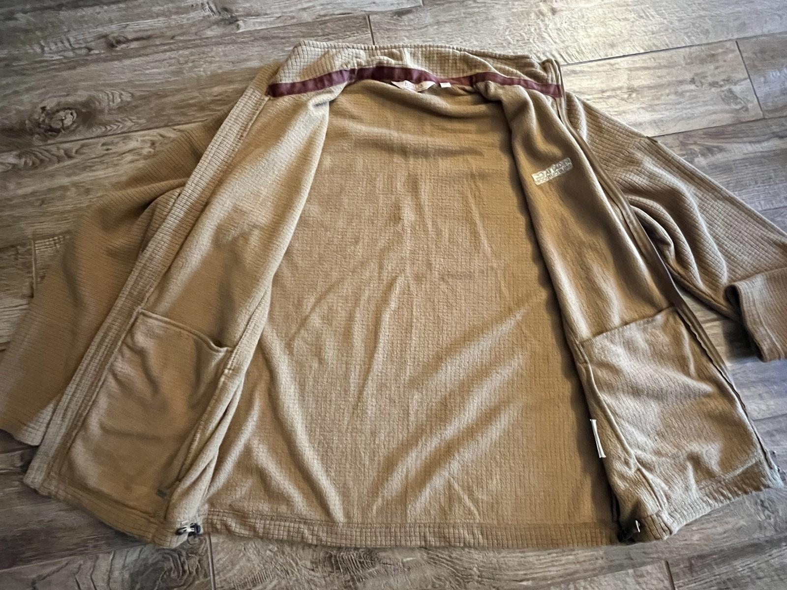 Men's Regatta Great Outdoors fleece waffle jacket in size L, full zip, Coyote Tan, by Centex Military Gear, shown on model.