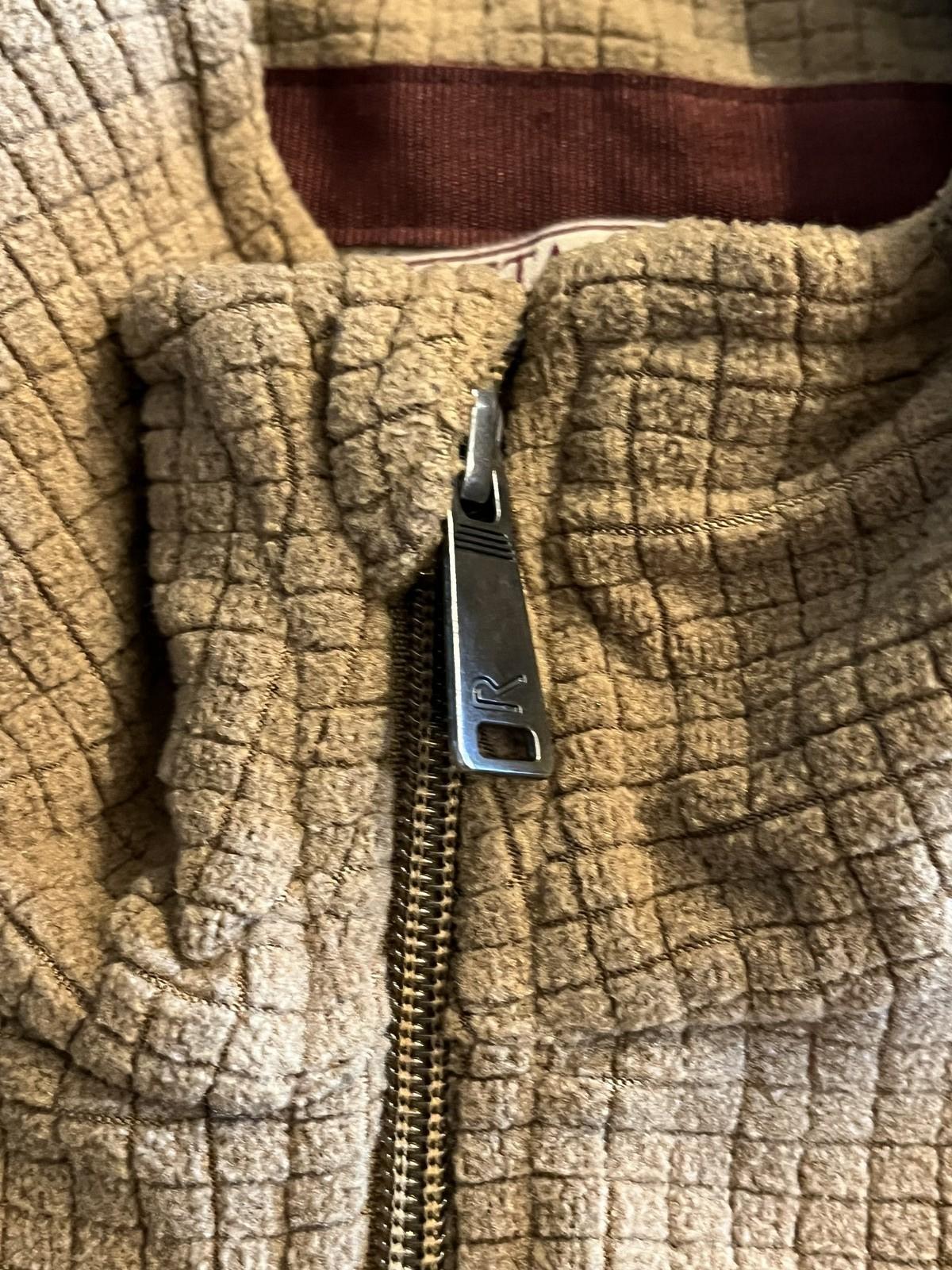 Men's Regatta Great Outdoors fleece waffle jacket in coyote tan, full zip, size L, by Centex Military Gear.