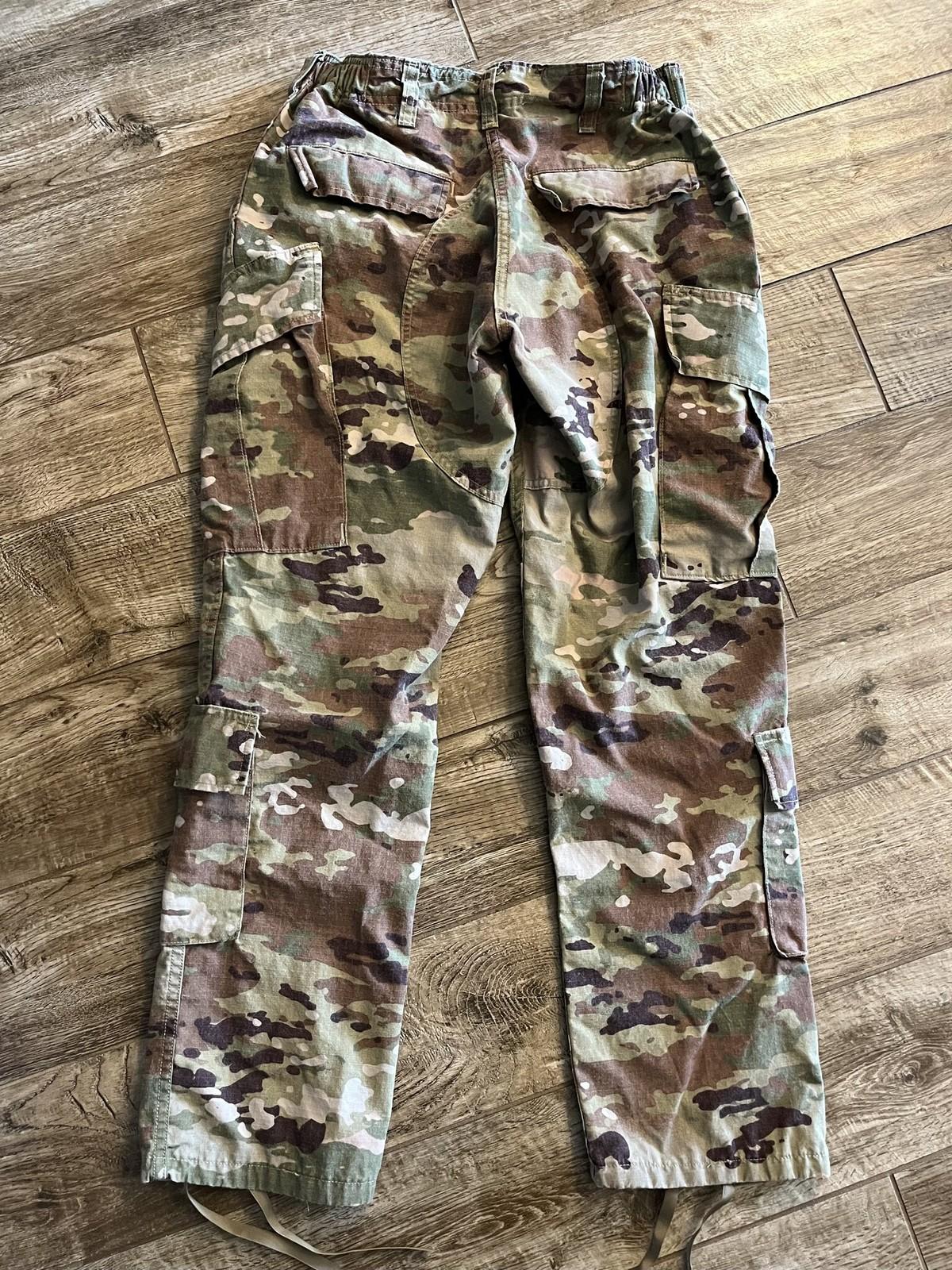 US Army OCP Scorpion combat uniform female FR cargo pants by Centex Military Gear, size 28 regular, with multiple pockets and durable fabric.