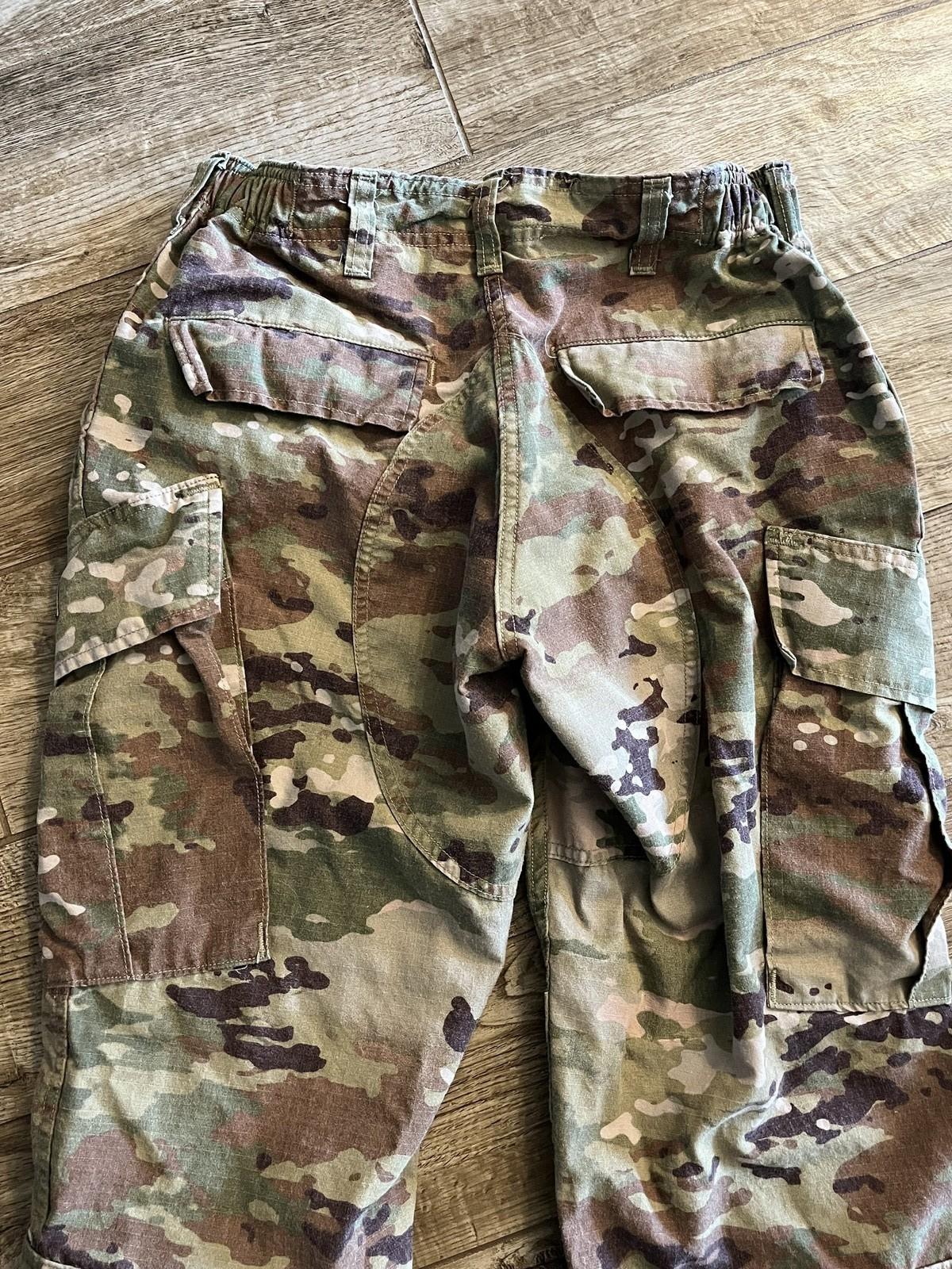 US Army OCP Scorpion combat uniform female FR cargo pants, size 28 regular, made by Centex Military Gear.