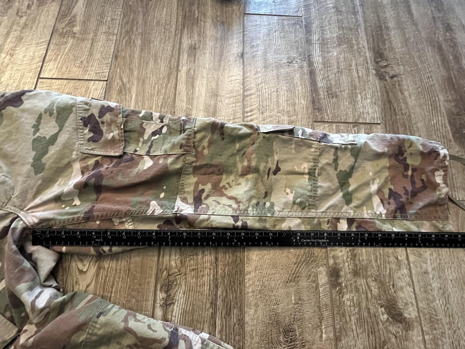 US Army OCP Scorpion combat uniform female FR cargo pants, size 28 regular, by Centex Military Gear, showing front view.