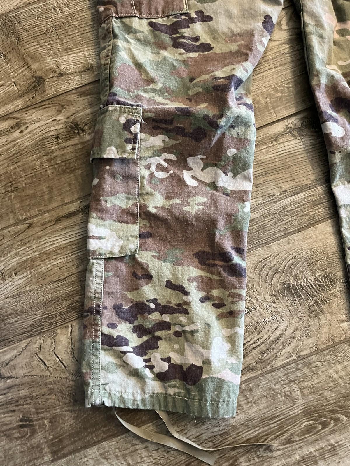 US Army OCP Scorpion combat uniform female FR cargo pants by Centex Military Gear, size 28 regular, with multiple cargo pockets.