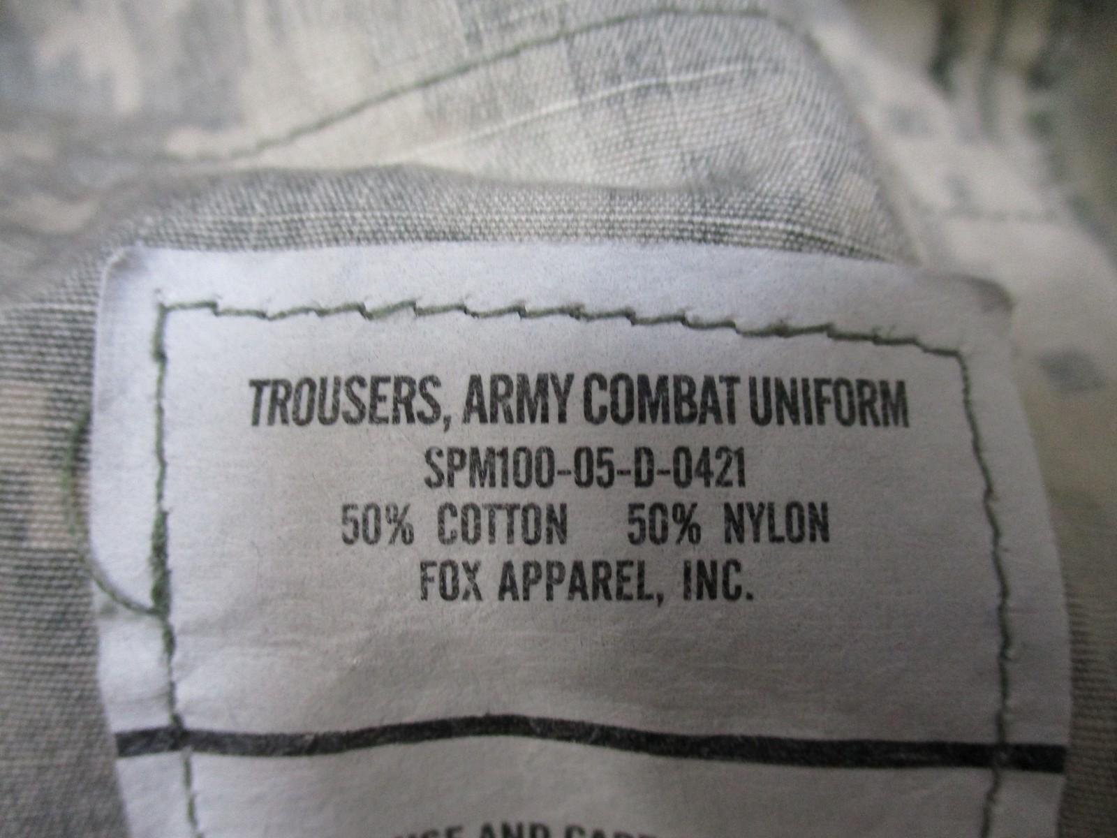 USGI UCP ACU Army Combat Uniform cargo trousers in digital camo, large regular size, by Centex Military Gear.