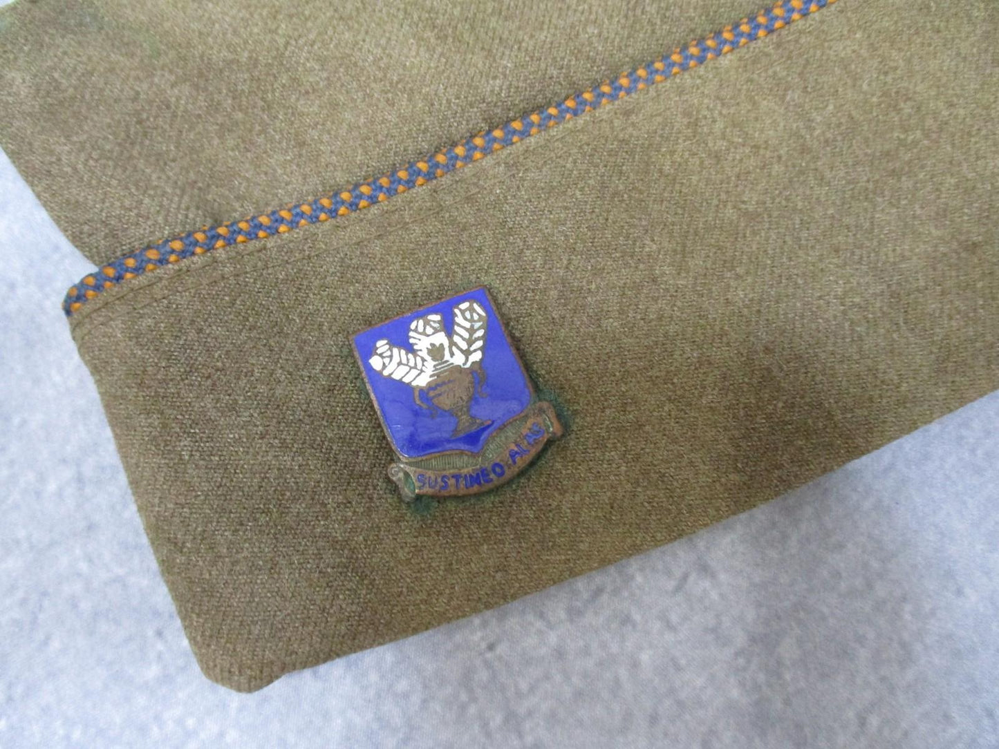 WWII USAAF Garrison Cap with Technical Training Command DUI badge, military-style hat in olive drab, by Centex Military Gear