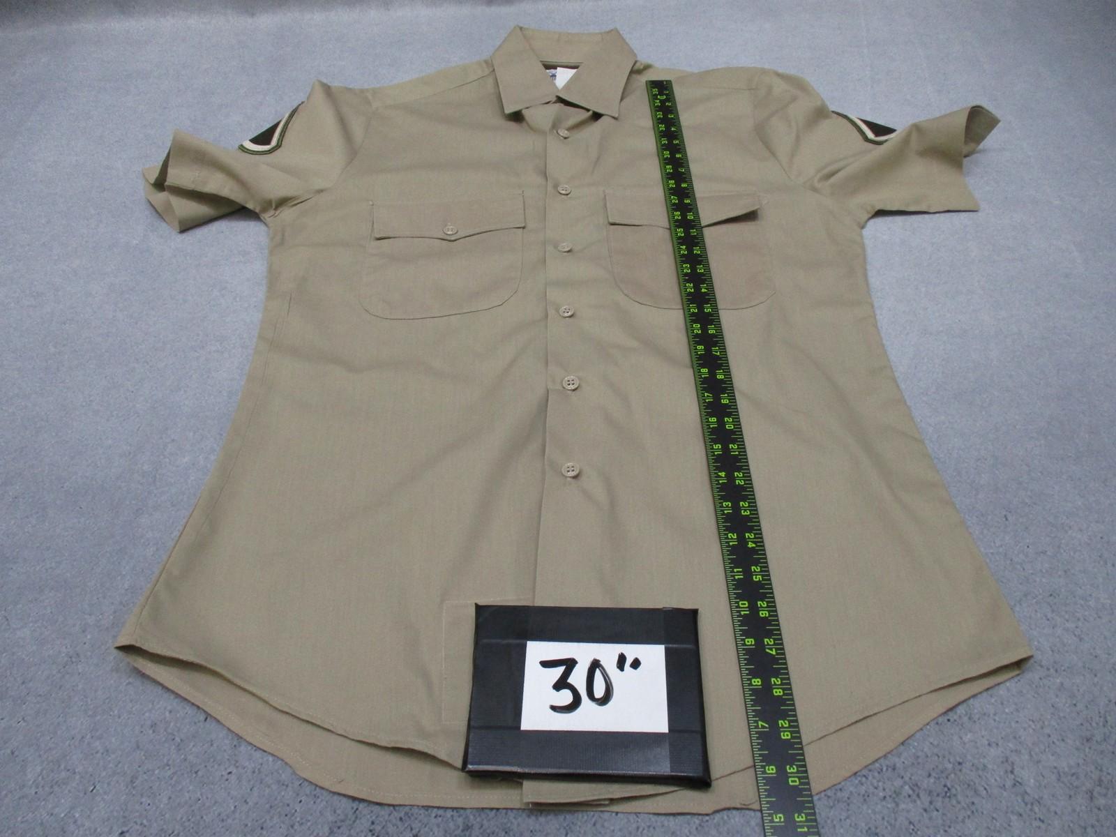 US Army AGSU Heritage Tan short sleeve shirt by Centex Military Gear, featuring military service uniform details, size 15.5 T-C.