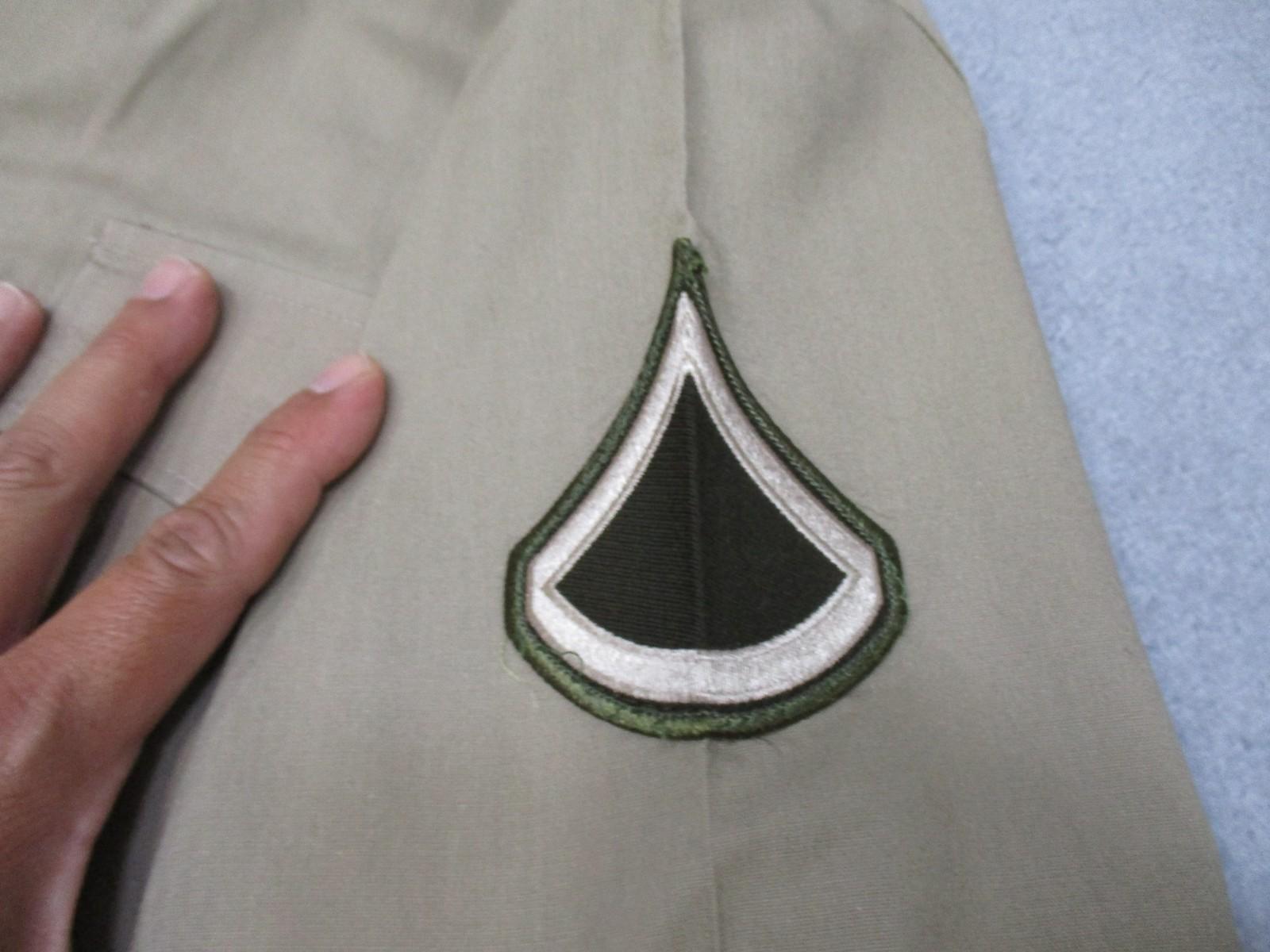 US Army AGSU Heritage Tan Shirt, short sleeve service uniform top by Centex Military Gear with size 15.5 T-C.