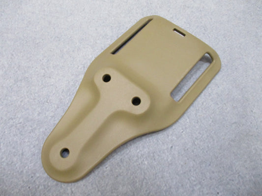 Centex Military Gear Safariland duty belt holster mount plate in FDE tan, tactical belt adapter with 2-inch slot for secure attachment.