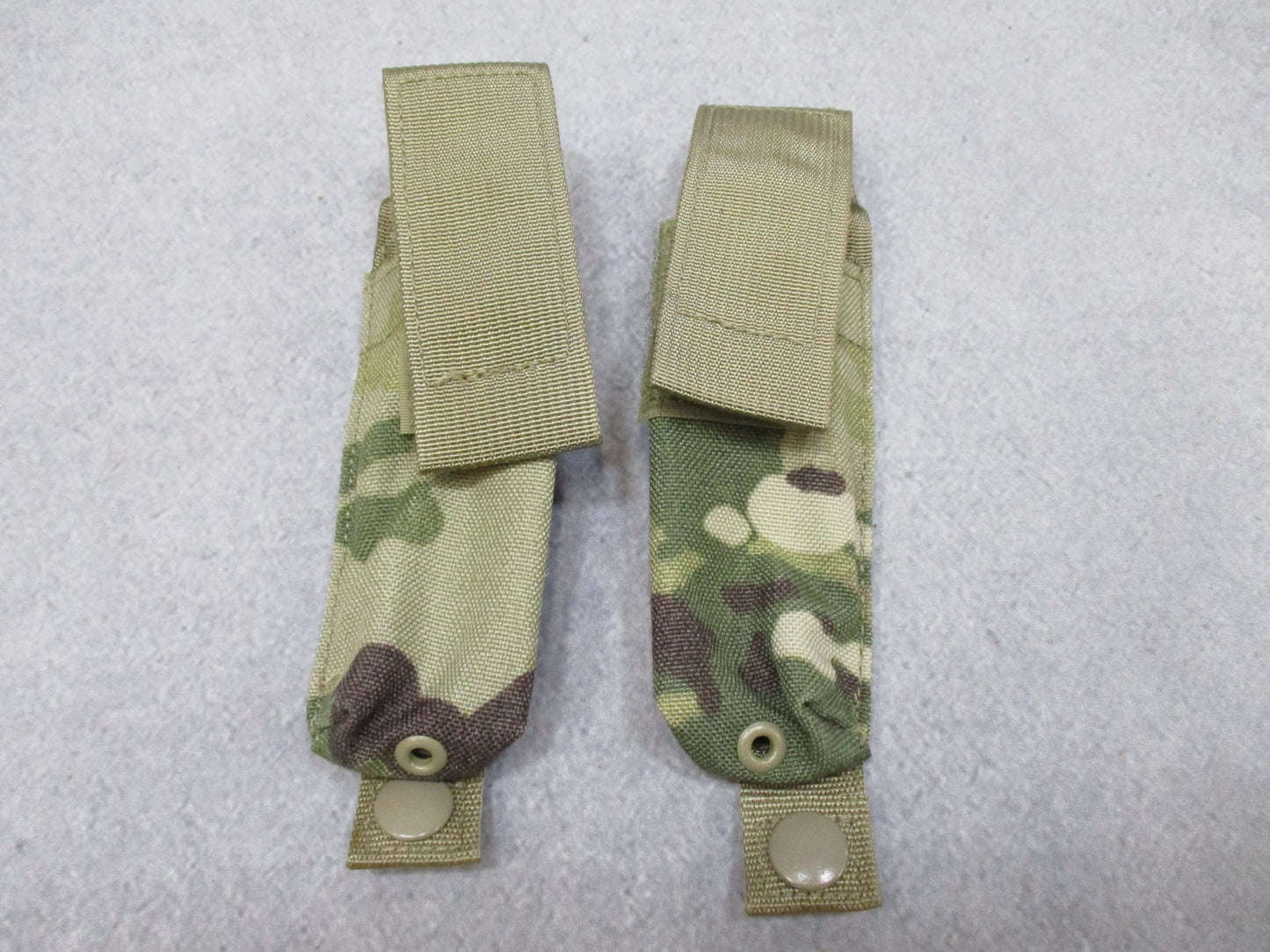 Pair of Centex Military Gear USGI MOLLE II 9mm mag pouches in OCP Multicam, designed for tactical 9mm magazines.