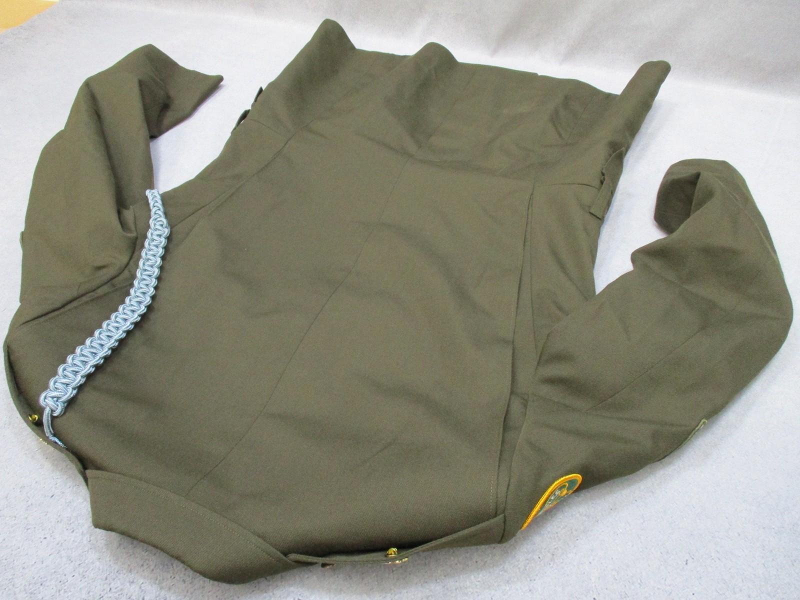 US Army AGSU service dress coat in heritage green with ribbons, military uniform jacket by Centex Military Gear.