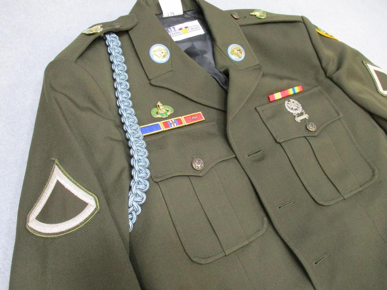 US Army AGSU service dress coat jacket in heritage green with ribbons, featuring detailed military uniform design by Centex Military Gear.