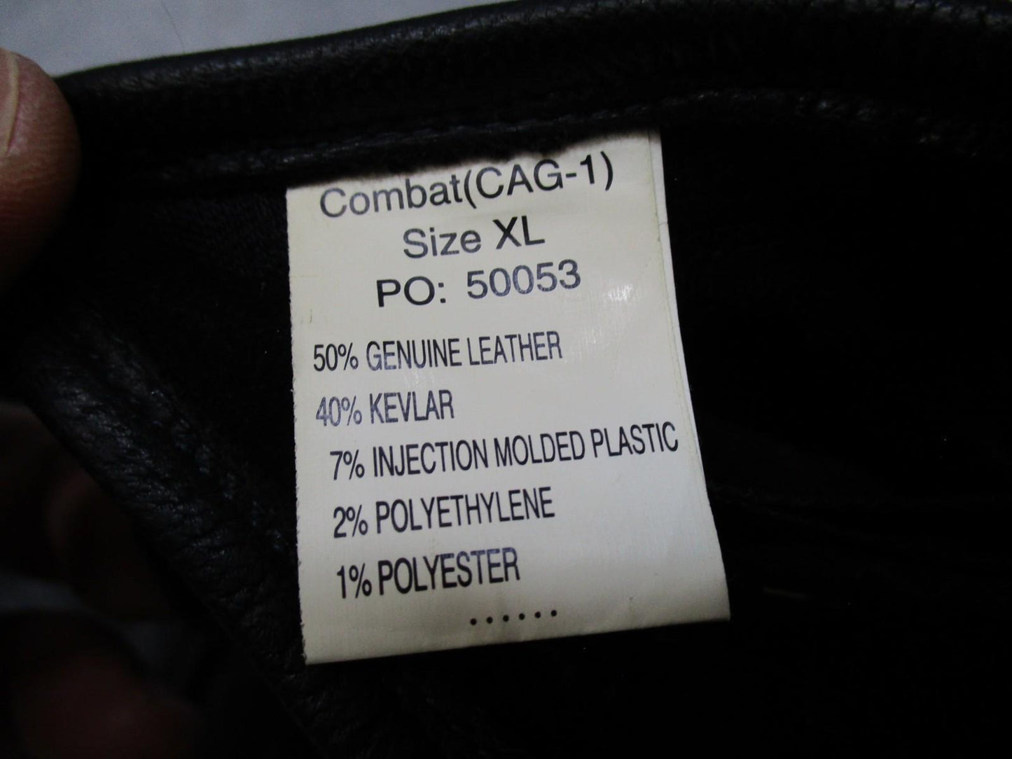 Centex Military Gear Wiley X Combat CAG-1 tactical gloves in XL with leather hard knuckle protection, used for military or tactical use.